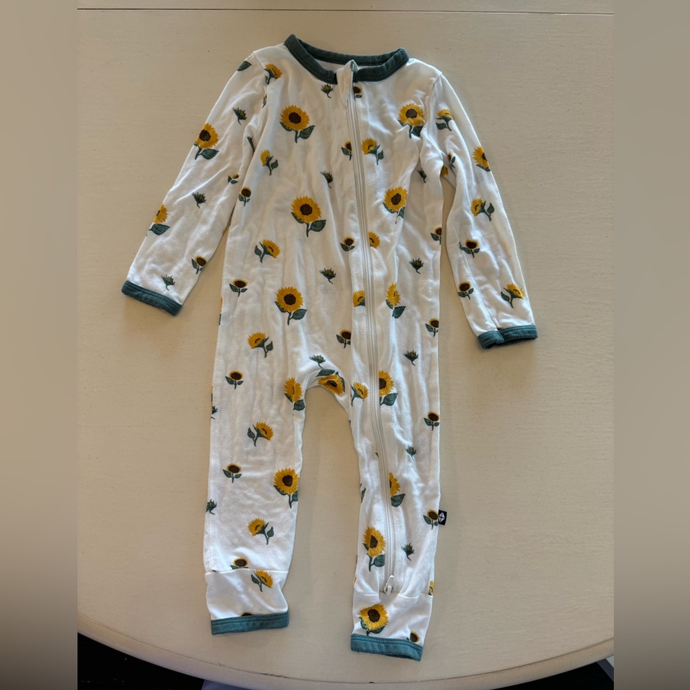Kyte Baby Zipper Romper Sunflower